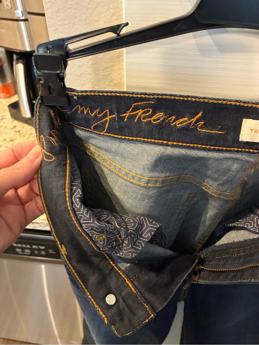 Tory Burch Dark Blue Straight Leg Cropped Denim - Picture 5 of 5